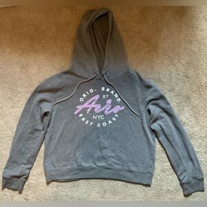 Aeropostale Heather Gray Hoodie with Purple Accents